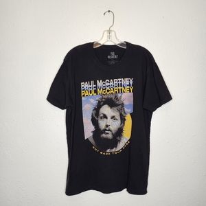 Paul McCartney got back tour Beatles Black Concert T shirt Size L